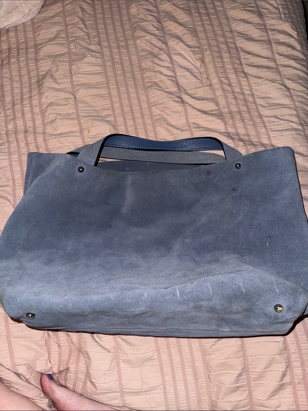 kate spade blue suede shoulder bag